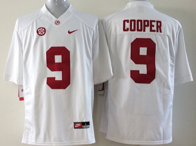 Men's Alabama Crimson Tide Amari Cooper #9 White Jersey